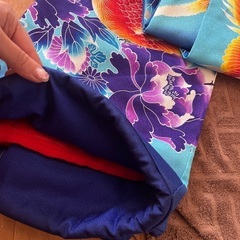 引き振袖　水色　鳳凰柄の画像