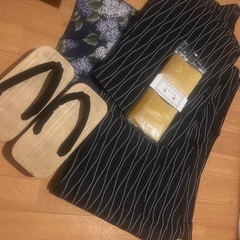 男性浴衣　M草履と帯セット
