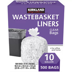 カークランド ゴミ袋 37L x 500枚 ごみ袋 家庭 オフィス 会社 Wastebasket Linersの画像