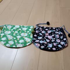 3月25日投稿終了フクロウとうさぎの巾着の画像