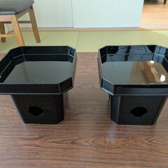 四角三宝 樹脂製7.0寸黒２個