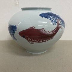 白雲　花瓶　鯉　壺　陶器　中古品　置き物　飾りインテリア
