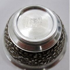 南錫　錫半　錫製　盃　5点セット　酒器　杯　錫盃　酒盃　工芸品　レトロ　お猪口　コレクション　共箱付きの画像