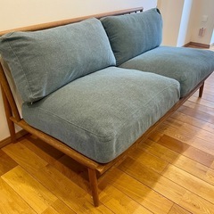 【きょうへい様専用】モモナチュラル　CLOUD(クラウド)　 2Pソファ　ブルーグリーンの画像