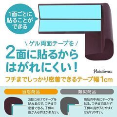 【美品】コーナーガード 全長6M 水洗いで貼り直せるゲルテープ 【国際検査済】ベビーガード コーナークッション L型8個 セット ケガ防止 安全対策 プレジュールの画像
