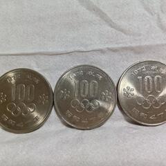 昭和47年発行札幌オリンピック記念100円硬貨3枚セットの画像