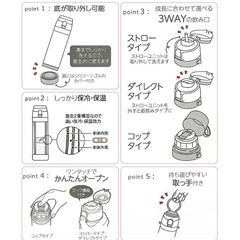 【未使用品】　アプレレクール 3way水筒 ピンク 苺柄　底が外れるの画像