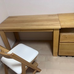 学習机&デスクワゴン&椅子セットの画像