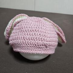  たれ耳うさぎのニット帽 ハンドメイドの画像