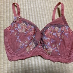 刺繍入りローズ色ブラジャー