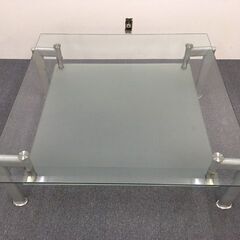 ガラステーブル　　１００×１００×高さ４２ｃｍ　ローテーブル　センターテーブルの画像