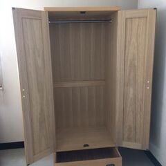 和風 木製 衣装箪笥 収納家具 和タンス クローゼット風 引き出し付き 美品の画像