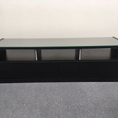ガラス天板 TVボード 幅140cm ブラック 収納たっぷり A...