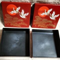 昭和レトロ ｱﾝﾃｨｰｸ・中古 和柄　重箱　お菓子入れ　お弁当箱の画像