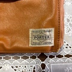 PORTER ブラウンレザー フラットバッグの画像