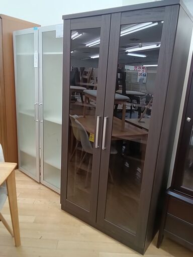 ★ジモティ割あり★  日本製　扉付き本棚 ブラウン H180×D44×W90 クリーニング済み TK4444