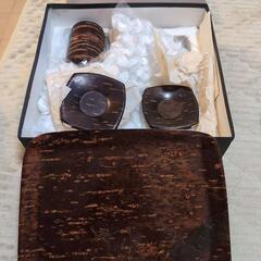 お盆 茶托 茶筒 セット