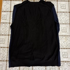 ネイビー ブラック カーディガン Hロゴの画像
