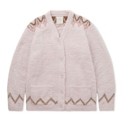 ジェラートピケ　フェアアイル柄カーディガン　シュタイフ　カーディガン　ピンク gelato pique 【Steiff】フェアアイル柄カーディガン