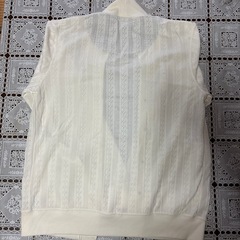 TAKAYQ ホワイト ショートスリーブ カーディガン Lの画像