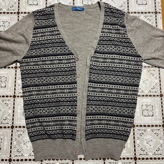 LIMITED EDITION 幾何学模様 カーディガン グレー