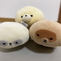 ■【譲ります】パンダ、きつね、たぬきぬいぐるみ