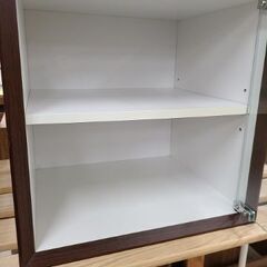 J6903　NITORI　ニトリ　ガラスドア　プレミアムキューブボックス　ダークブラウン　クリーニング済み【リユースのサカイ柏店】の画像