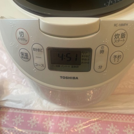 炊飯器2015年製TOSHIBA 1升炊き