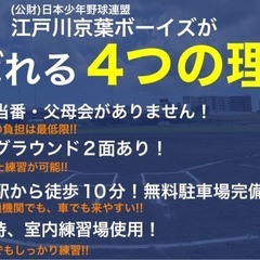 【体験会】中学生硬式野球チーム 江戸川京葉ボーイズ 江戸川区 保護者様向け 体験会を開催！ − 東京都