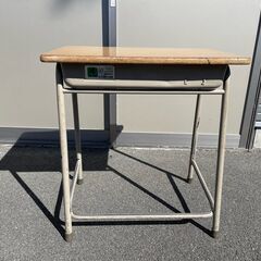【那須町役場】小学校学習机4号　昭和レトロ　作業台　テーブル　物...