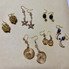 樹脂フックピアス6点⑤