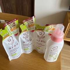 差し上げます！アラウ 洗剤&柔軟剤ボトル1本＋詰め替え3個セットの画像