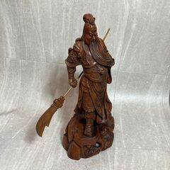 【知多郡武豊町引取】武将　木彫り　インテリア　木製　