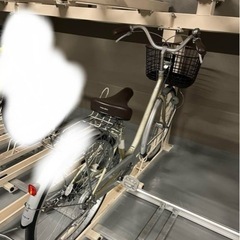 ゴールド　シティサイクル 前バスケット付き　変速なし　自転車の画像