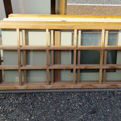 建具２枚セット・インナー木サッシ２枚セット✖2