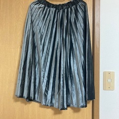 ベロア素材　ロングプリーツスカート