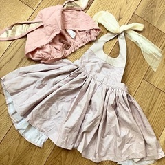 エプロンとウサ耳帽子 80〜90㎝