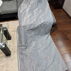 ②【中古】ミラーレースカーテン・遮光カーテンセット（グレー）の画像