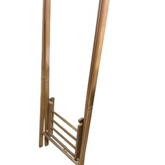 NO.2244 ハンガーラック 折り畳み 木製 収納 家具 中古の画像