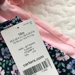 carters 花柄ロンパースとカーディガンセット 12Mの画像