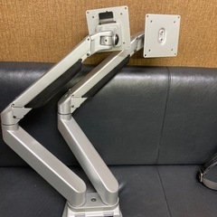 デュアルモニターアーム 水平垂直3関節 ガス圧式 100-LA0...