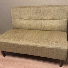 ベージュのファブリック製 背もたれ付きソファ 