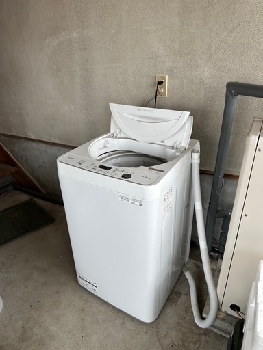 SHARP シャープ 全自動洗濯機 5.5kg ES-GE5F ホワイト 2022年製 送風 