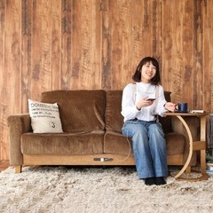 ラシックソファ　コーデュロイ　ブラウン　の画像