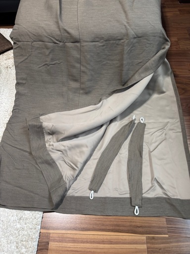 ④【中古】レースカーテン・遮光カーテンセット（ブラウン）