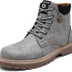 [RDGO] メンズ ブーツ 靴 スニーカー ワークブーツ アウトドア 裏起毛 防水 防寒 ハイカット革靴 レイン シューズの画像