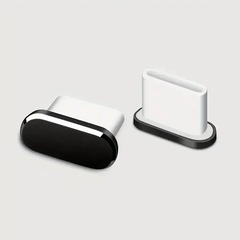 USB Type-C ダストプラグ ブラック 4個 ダスト 保護 キャップ ほこりやゴミの侵入防止 iPhone Android パソコンの画像