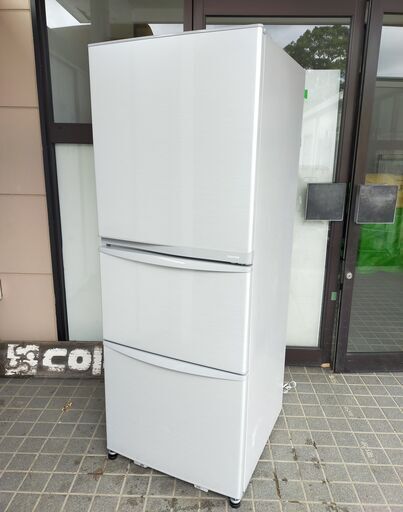 △ TOSIBA 東芝 ノンフロン冷凍冷蔵庫 3ドア340L GR-34ZY(SS) 2012年製 動作確認済 傷汚れ有り 現状渡し