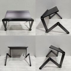 サンコー/「ゴロ寝deスクアルミ」/寝そべった状態で使えるノートPC用アルミ製携帯デスク/コンパクトデスク/ C0EN0112の画像