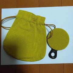 手鏡　巾着袋付き　フクロウ柄